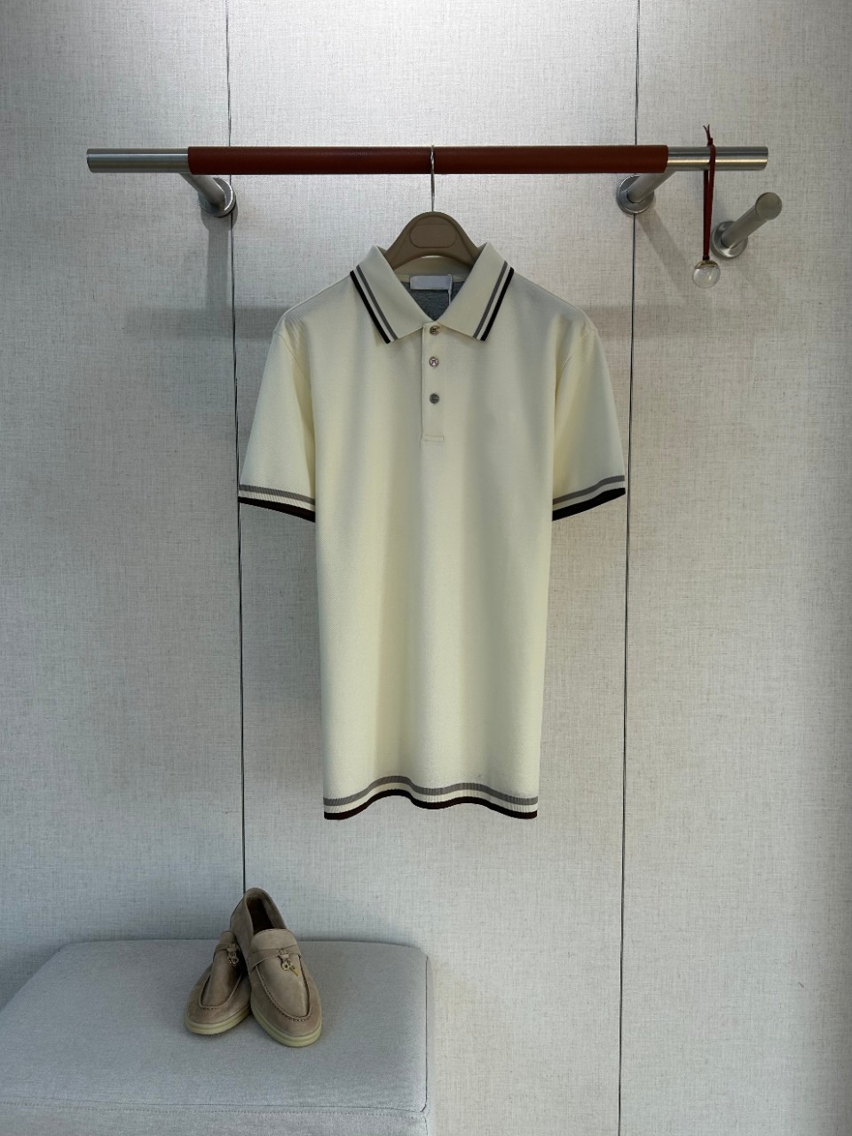 Polo Shirt Pique - Old Money Style Herren Braun-Graues Poloshirt