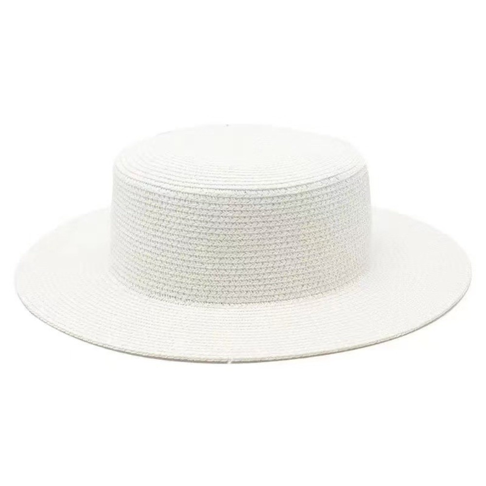 Bucket Hat Straw - Modischer Strohhut mit breiter Krempe für