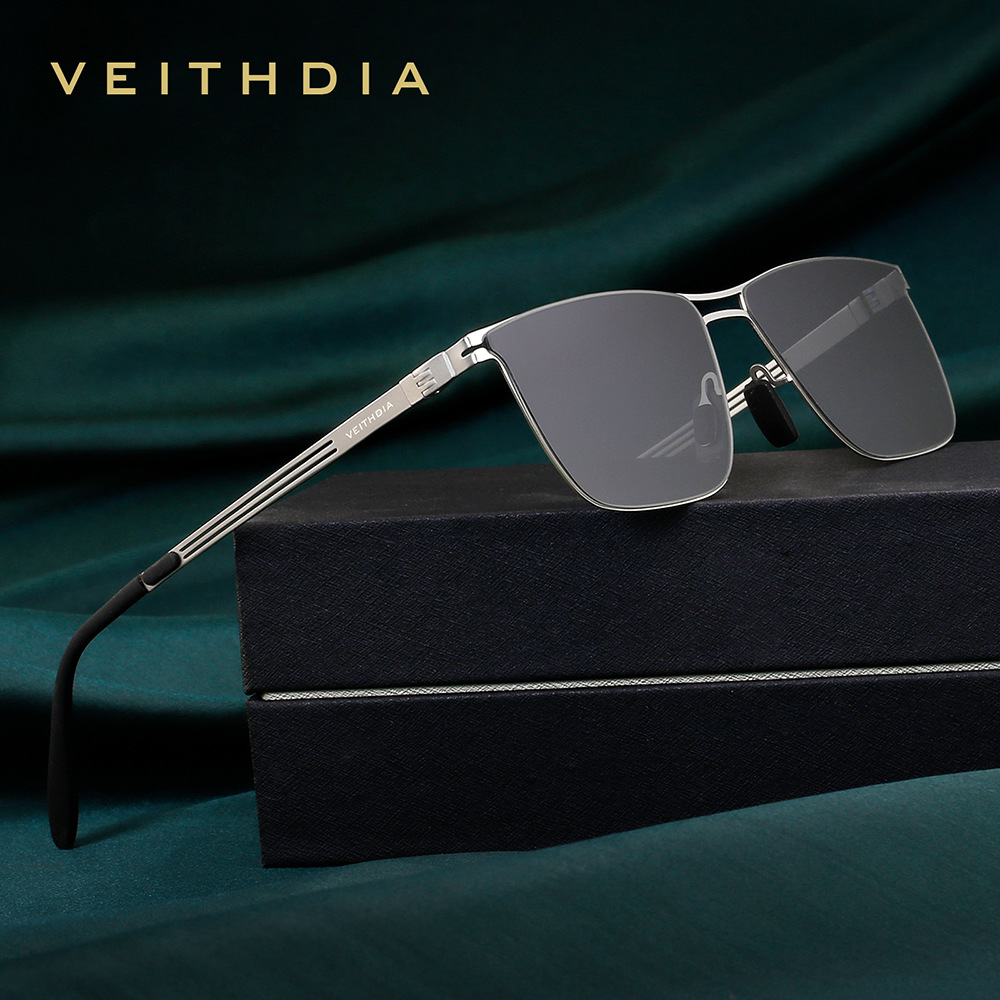 Sunglasses Aviator Polarized - VEITHDIA Polarisierte Sonnenbrille für Herren, Edelstahlrahmen,