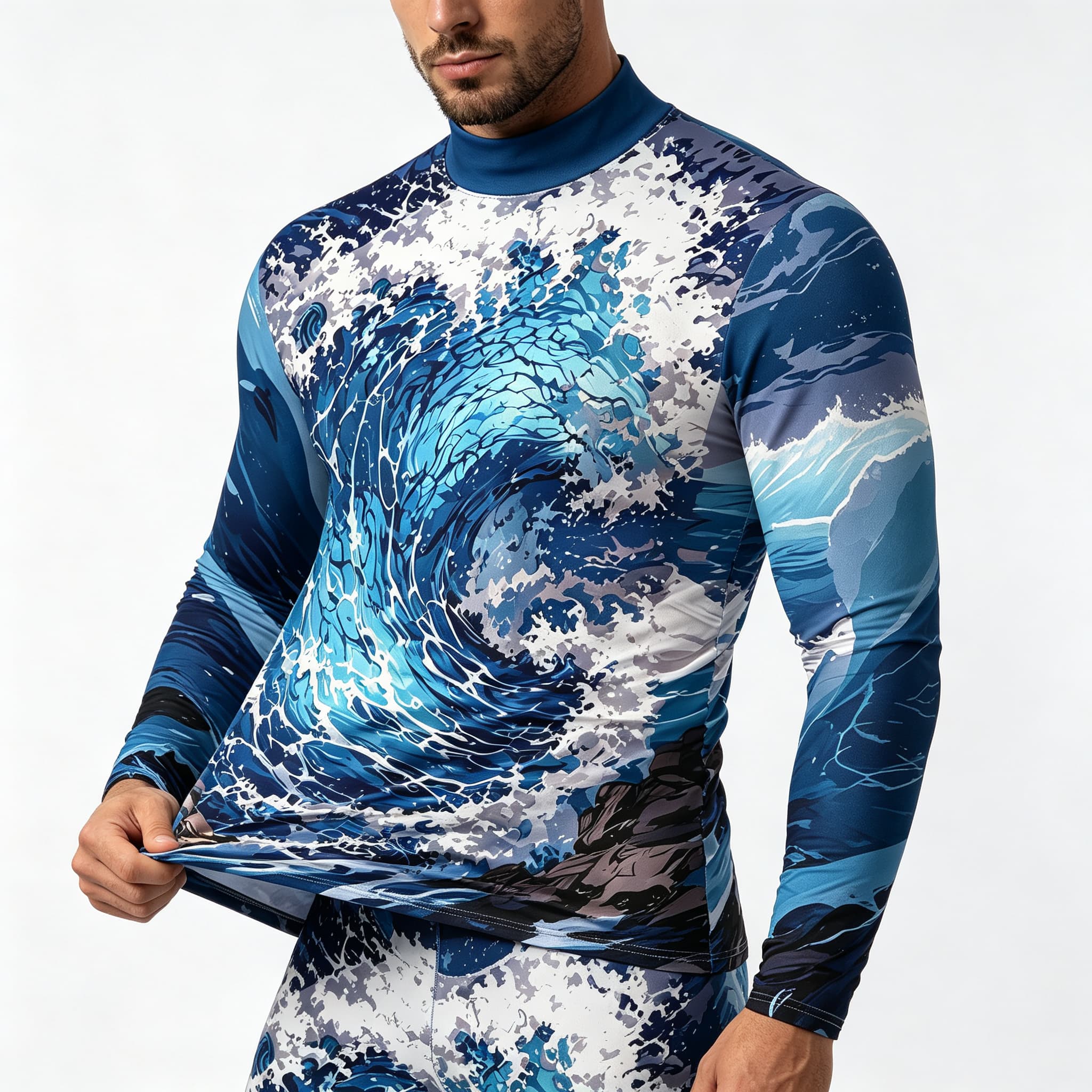 Vintage Ozean-Surf-Wellen-Prin – Tee Graphic Print Bewertung und Preis